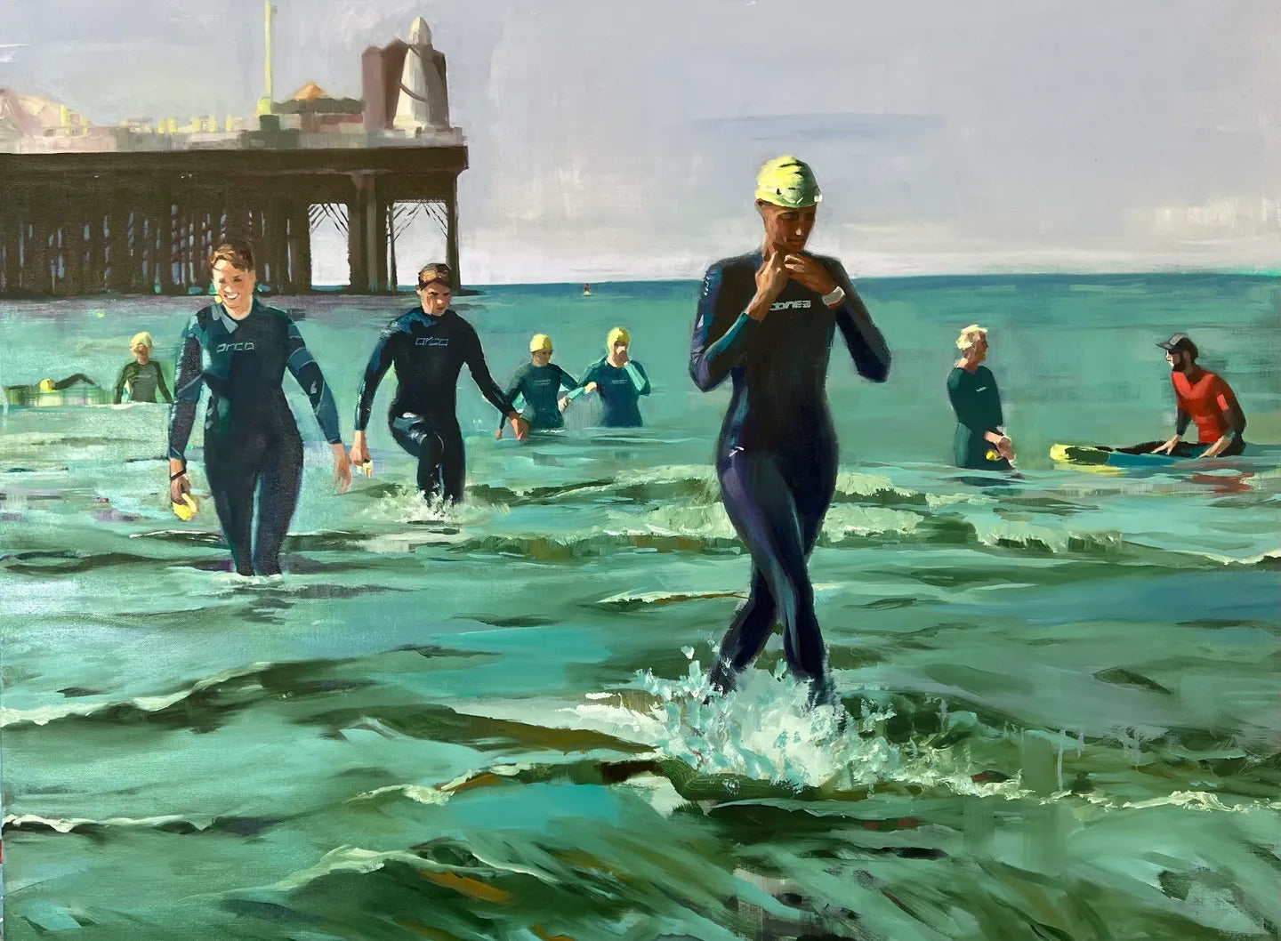 pool to pier 'round the pier' (framed print)